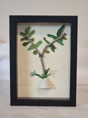 "Grow Where You're Planted" Recycled Glass Branch Shadow Box